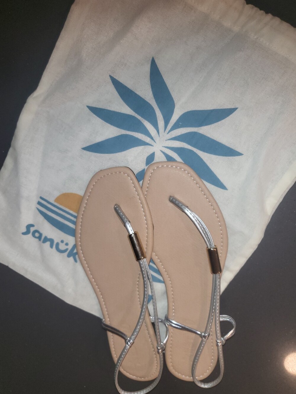 Women’s  T-Strap Flat Sandals with Ankle Loop